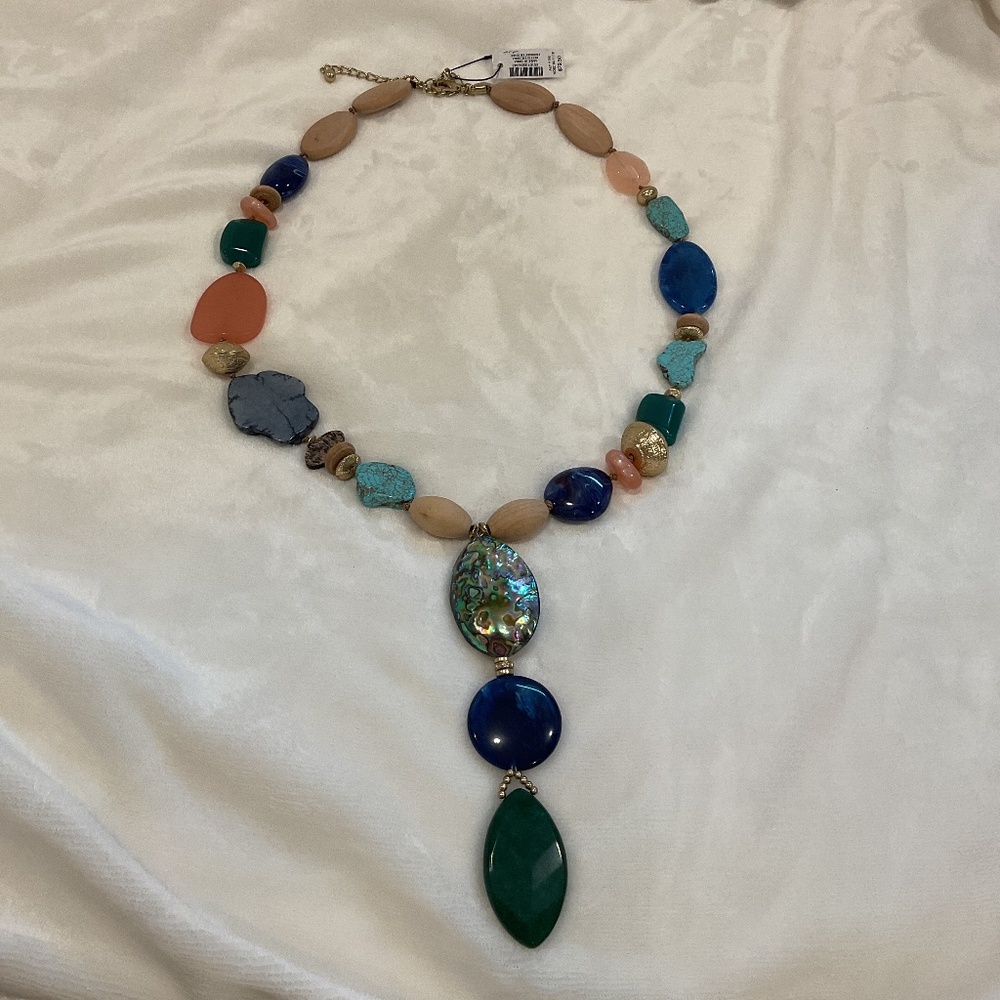 Chico’s Multicolored Single Strand Mixed Media Necklace